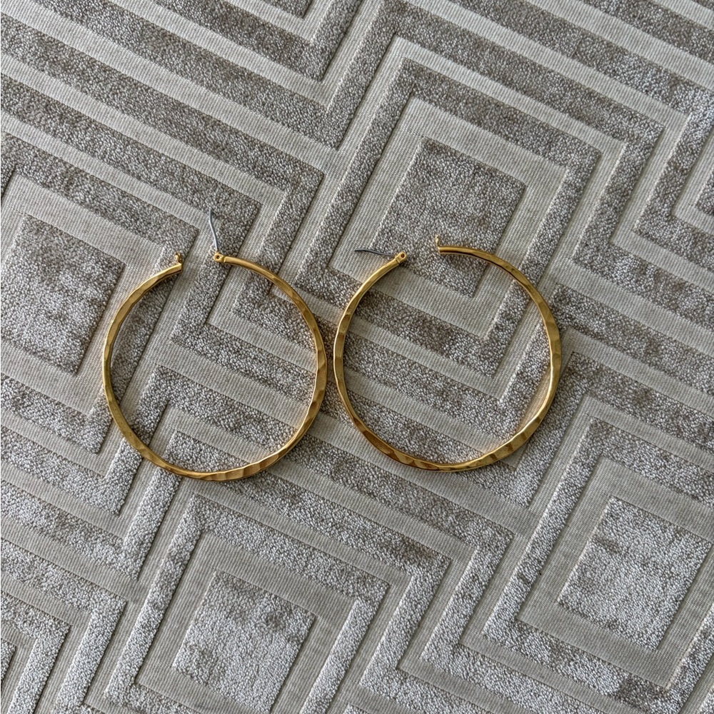 Gold Textured Hoop Earrings
